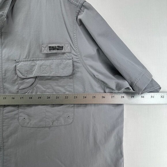 World Wide Sportsman Shirt Men 2XL Utility Button Down Vented Fishing Nylon Gray - Picture 9 of 11